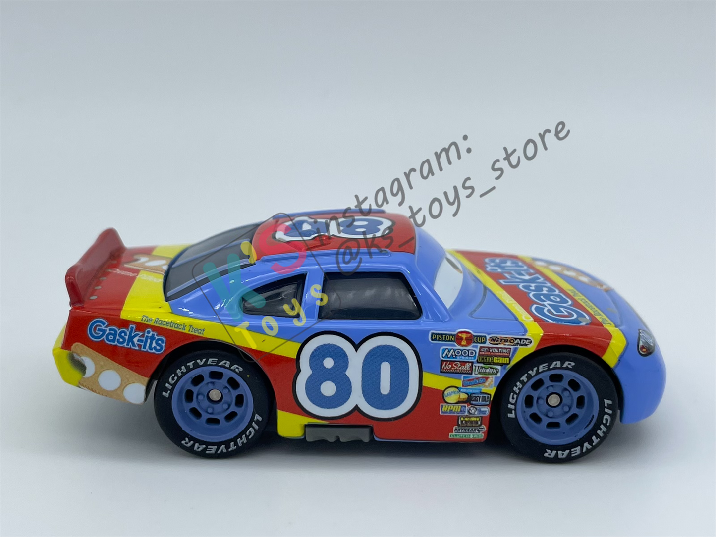 PRE-OWNED / LOOSE DISNEY PIXAR CARS - "SAGE VANDERSPIN / GASK-ITS #80" RUBBER TIRES - GOOD CONDITION