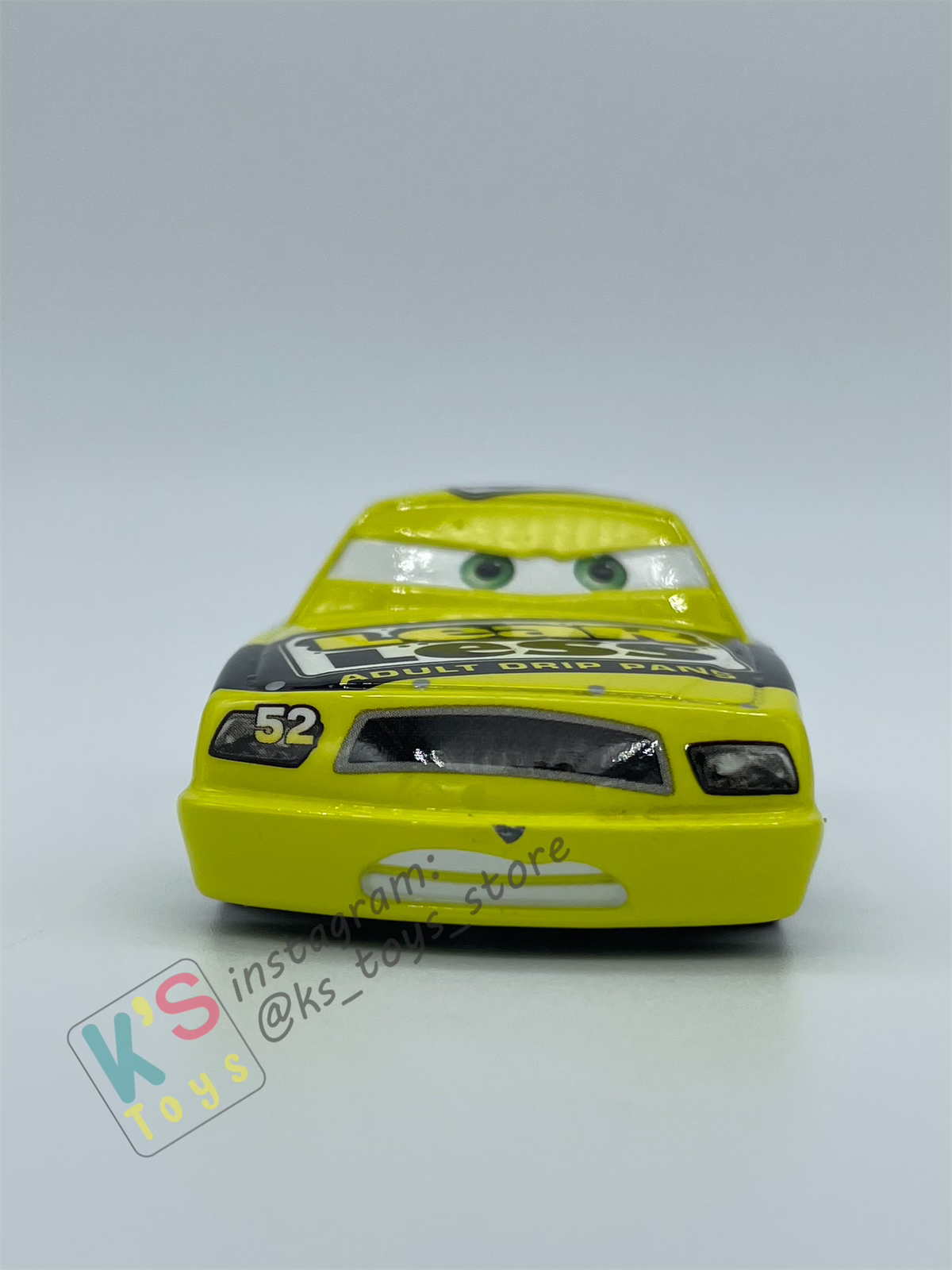 PRE-OWNED / LOOSE DISNEY PIXAR CARS - "CLAUDE SCRUGGS #52 LEAK LESSI" RUBBER TIRES - GOOD CONDITION