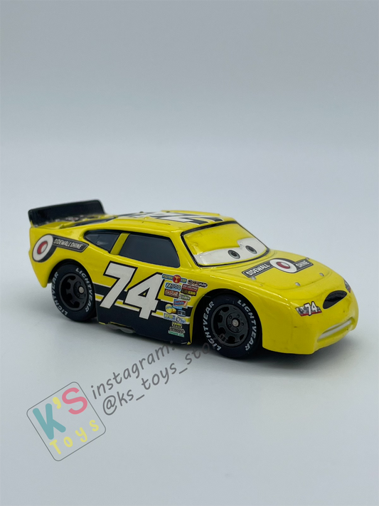 PRE-OWNED / LOOSE DISNEY PIXAR CARS - "SIDEWALL SHINE #74 SLIDER PETROLSKI" RUBBER TIRES - GOOD CONDITION