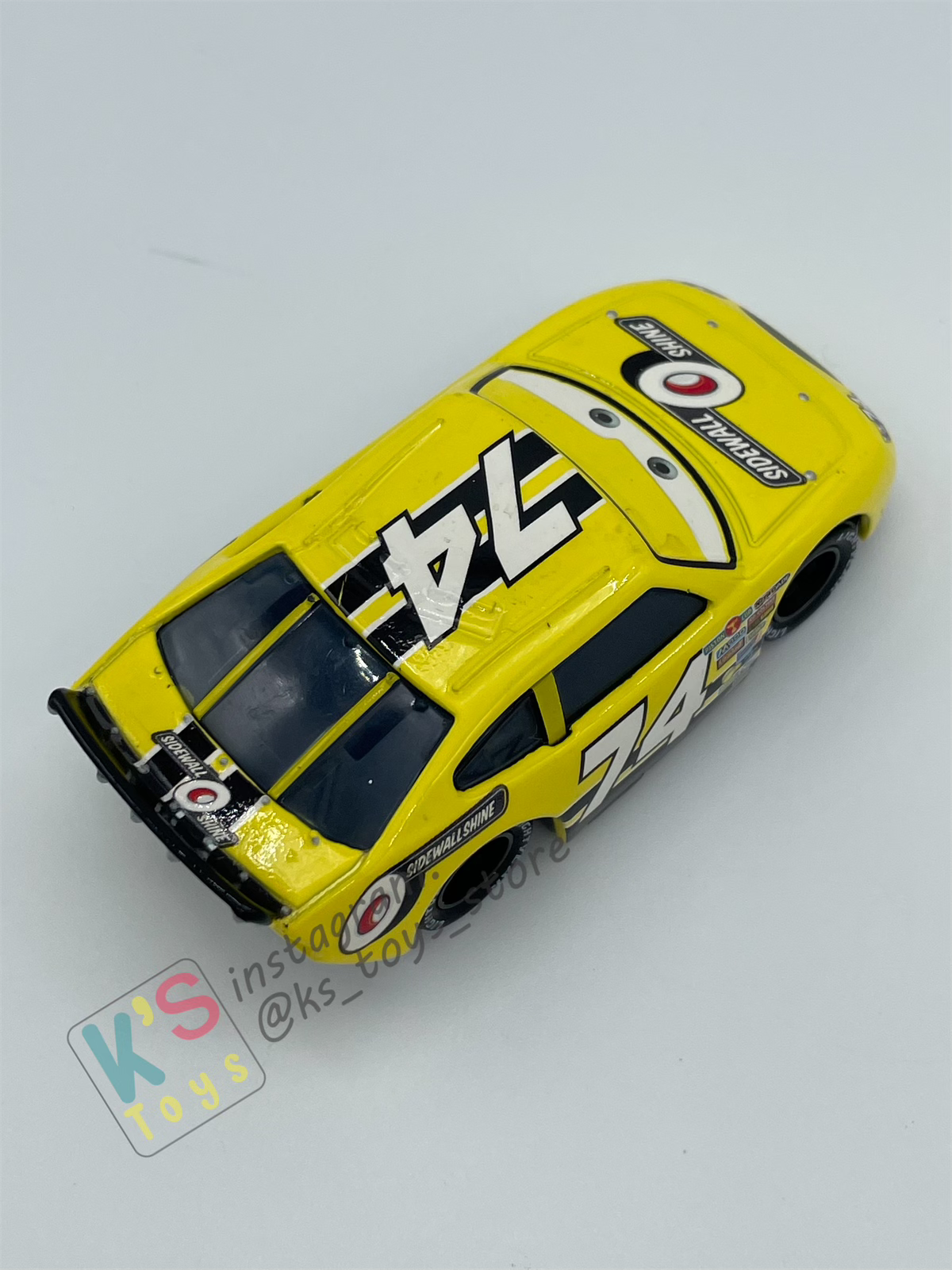 PRE-OWNED / LOOSE DISNEY PIXAR CARS - "SIDEWALL SHINE #74 SLIDER PETROLSKI" RUBBER TIRES - GOOD CONDITION