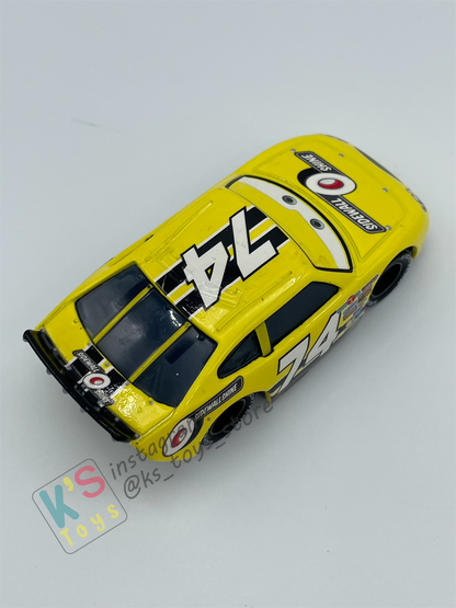PRE-OWNED / LOOSE DISNEY PIXAR CARS - "SIDEWALL SHINE #74 SLIDER PETROLSKI" RUBBER TIRES - GOOD CONDITION