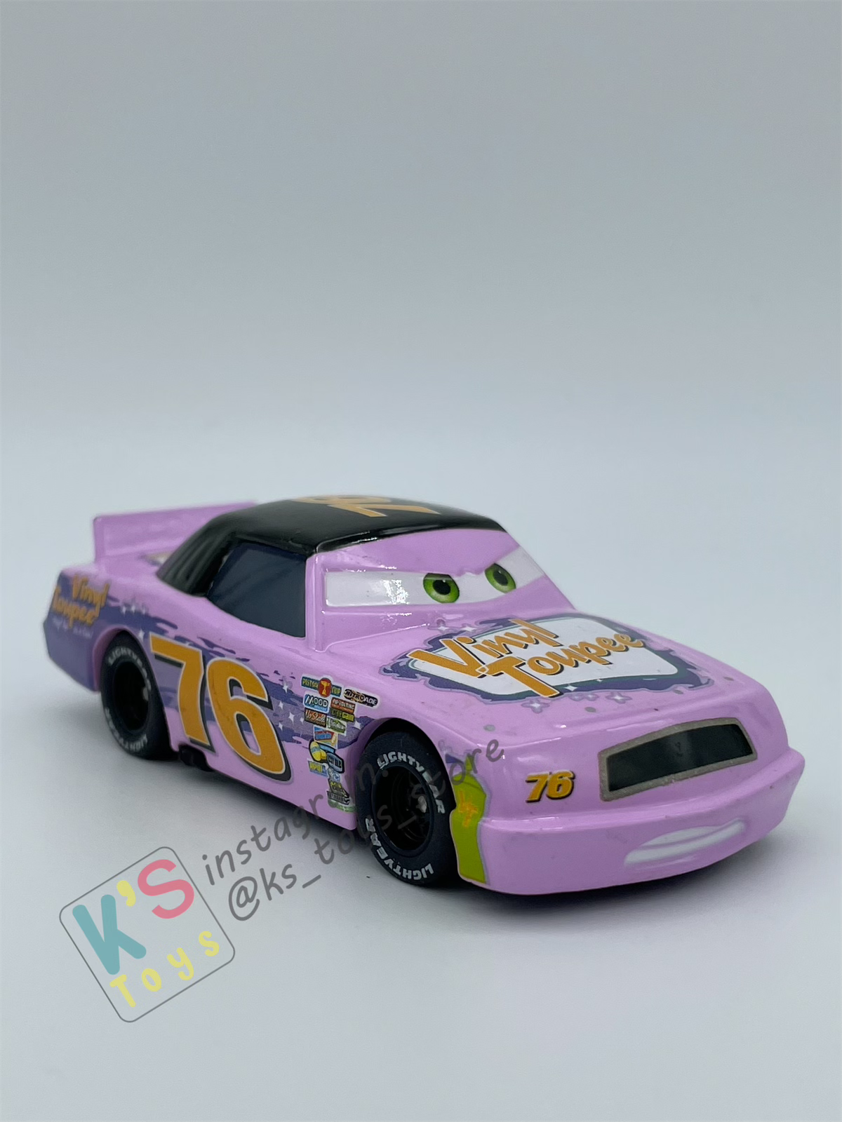 PRE-OWNED / LOOSE DISNEY PIXAR CARS - "VINYL TOUPEE" RUBBER TIRES - GOOD CONDITION