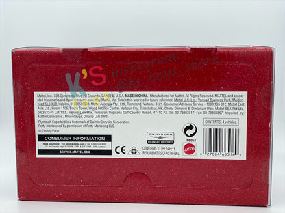 DISNEY PIXAR CARS 1:55 BY MATTEL - RACE AND CHASE 4 PACK - LIGHTNING MCQUEEN, CHICK HICKS, THE KING AND RE-VOLTING - BNIB