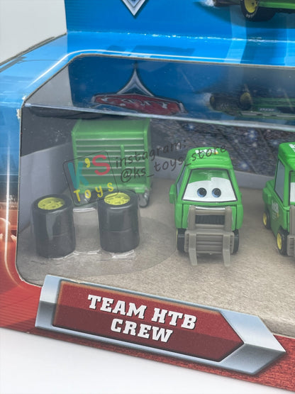 DISNEY PIXAR CARS 1:55 BY MATTEL, TEAM HTB CREW 4 PACK, BRUISER BUKOWSKI (BLUE EYES), BRUISER BUKOWSKI (WORRIED), CHICK HICKS WIDE PITTY AND CHICK CHIEF CREW - PISTON CUP NIGHTS - BNIP