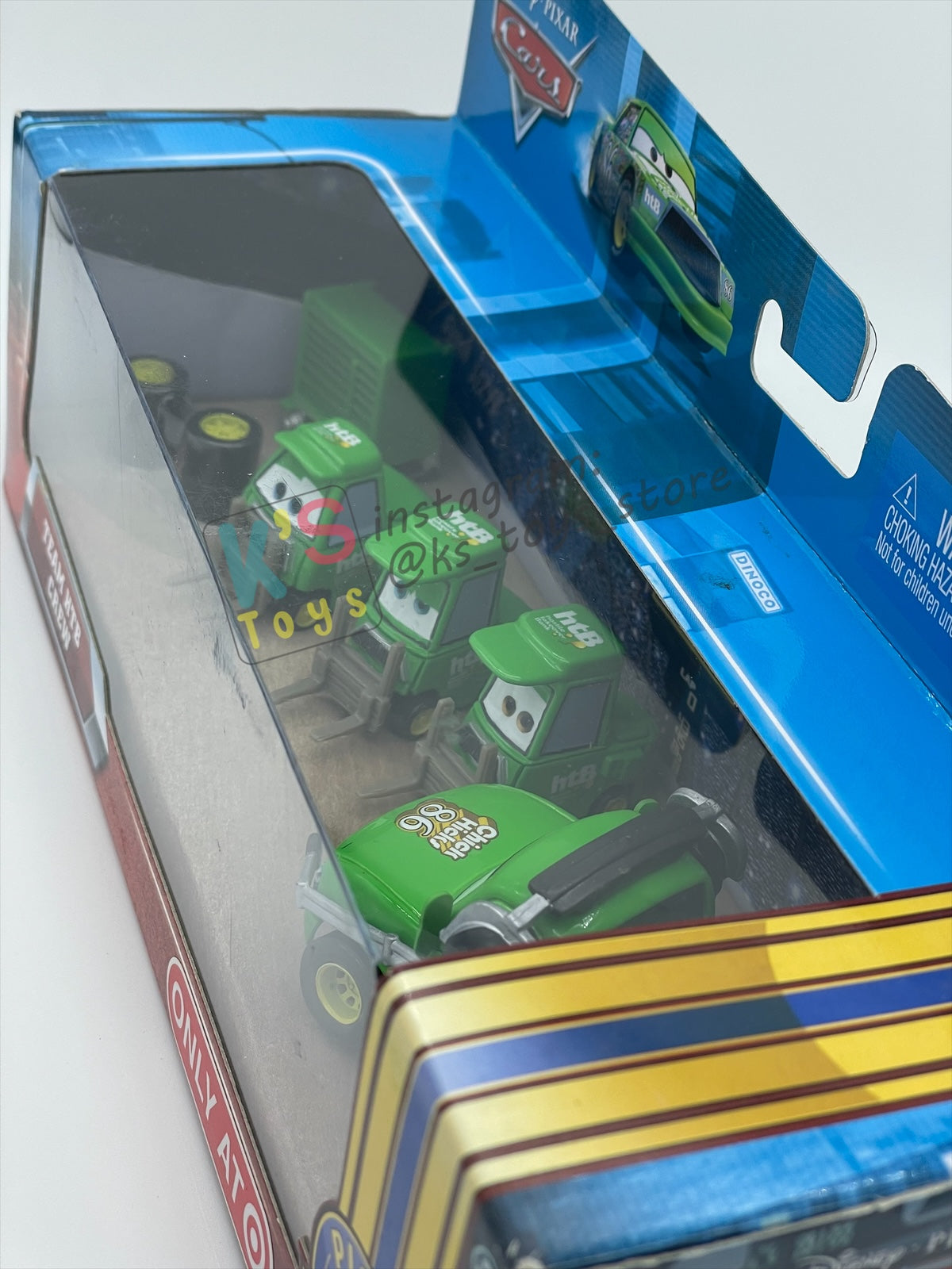 DISNEY PIXAR CARS 1:55 BY MATTEL, TEAM HTB CREW 4 PACK, BRUISER BUKOWSKI (BLUE EYES), BRUISER BUKOWSKI (WORRIED), CHICK HICKS WIDE PITTY AND CHICK CHIEF CREW - PISTON CUP NIGHTS - BNIP