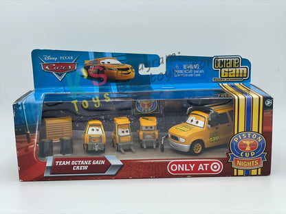 DISNEY PIXAR CARS 1:55 BY MATTEL, TEAM OCTANE GAIN CREW 4 PACK - PISTON CUP NIGHTS - BNIP
