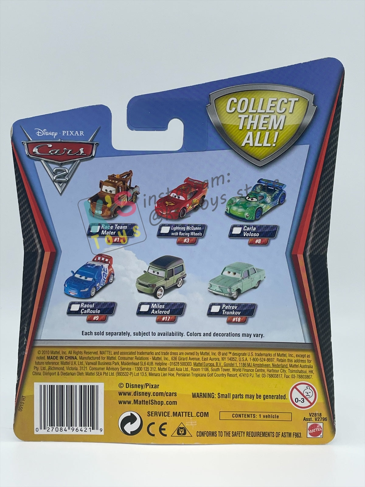 DISNEY PIXAR CARS 1:55 BY MATTEL, PETROV TRUNKOV - CARS 2 - BNIP