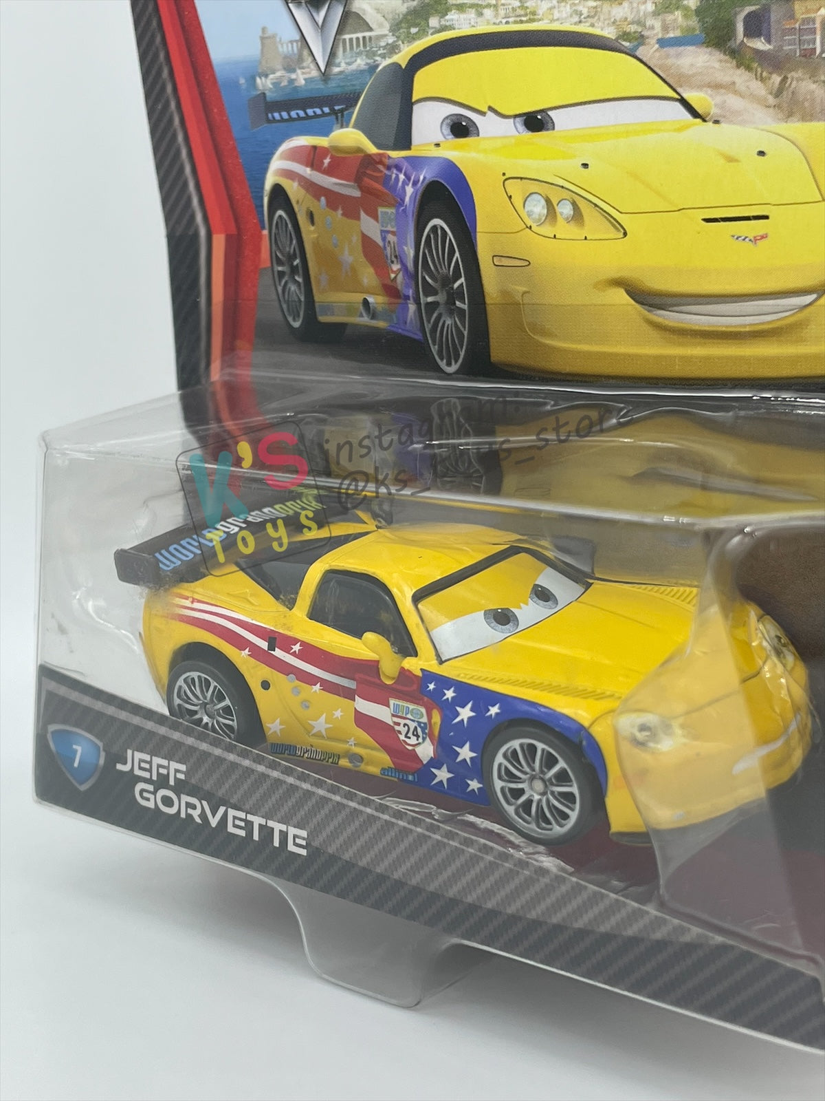 DISNEY PIXAR CARS 1:55 BY MATTEL, CARS 2 JEFF GORVETTE #7 - BNIP