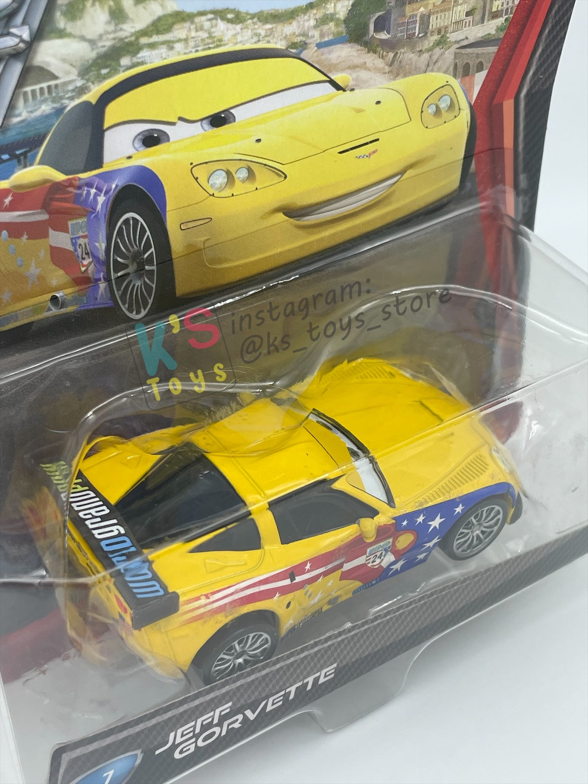 DISNEY PIXAR CARS 1:55 BY MATTEL, CARS 2 JEFF GORVETTE #7 - BNIP