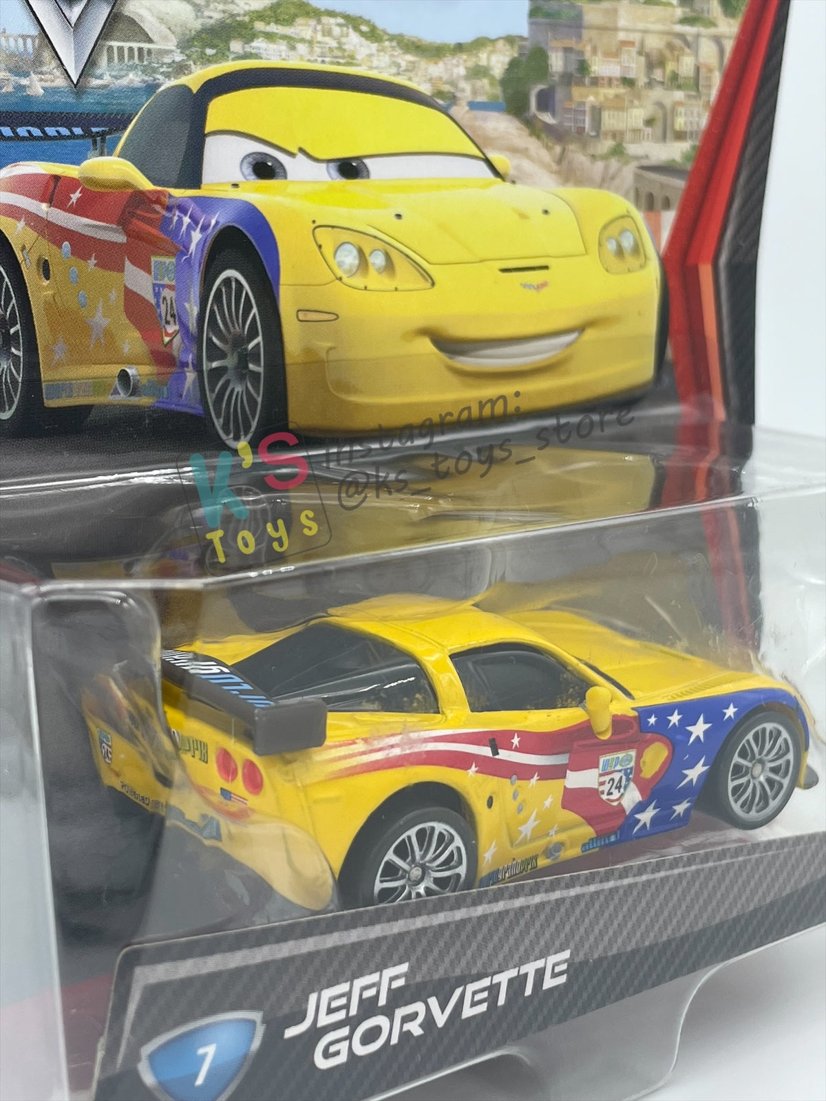 DISNEY PIXAR CARS 1:55 BY MATTEL, CARS 2 JEFF GORVETTE #7 - BNIP