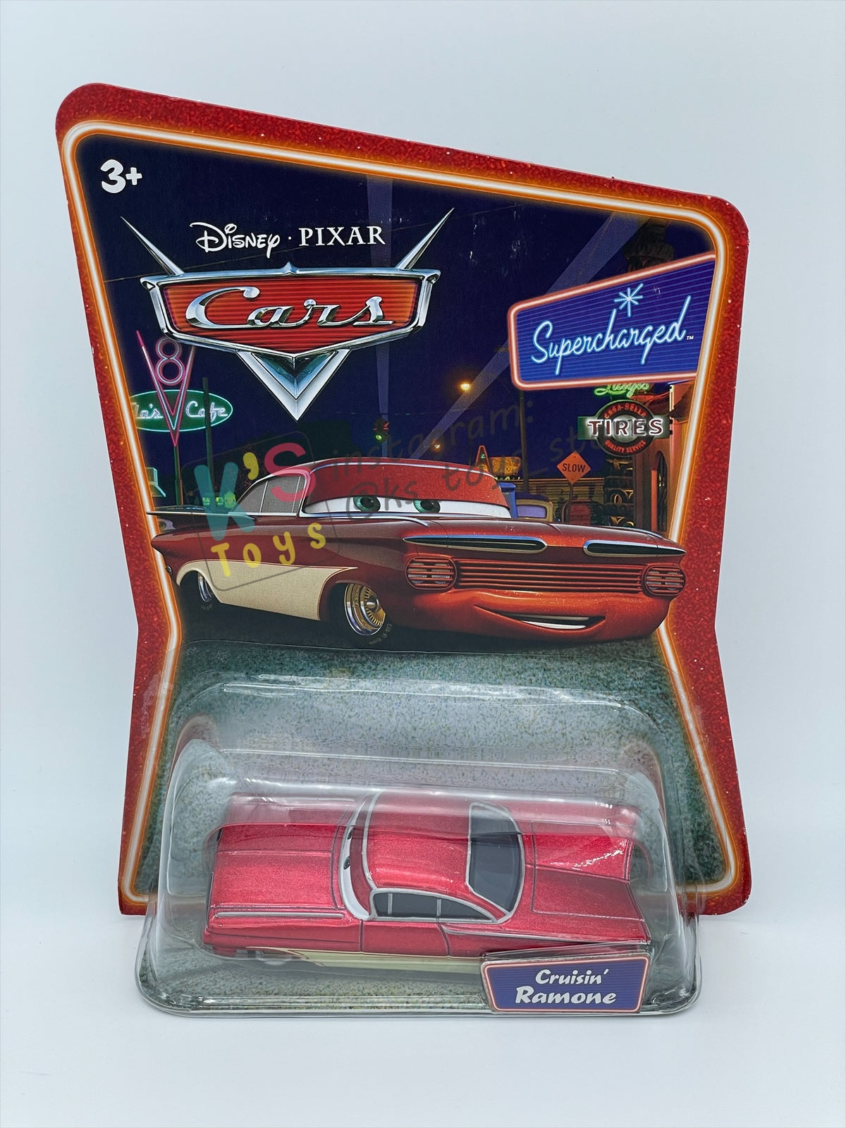 DISNEY PIXAR CARS 1:55 BY MATTEL, CRUISIN' (CRUISING) RAMONE (OLD SCHOOL RAMONE) - SUPERCHARGED SERIES - BNIP