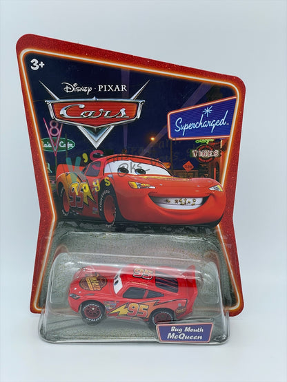 DISNEY PIXAR CARS 1:55 BY MATTEL, TONGUE LIGHTNING MCQUEEN - SUPERCHARGED SERIES - BNIP