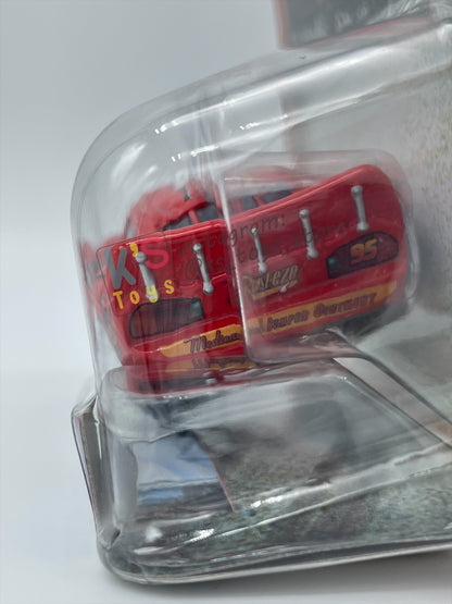 DISNEY PIXAR CARS 1:55 BY MATTEL, BUG MOUTH LIGHTNING MCQUEEN - SUPERCHARGED SERIES - BNIP