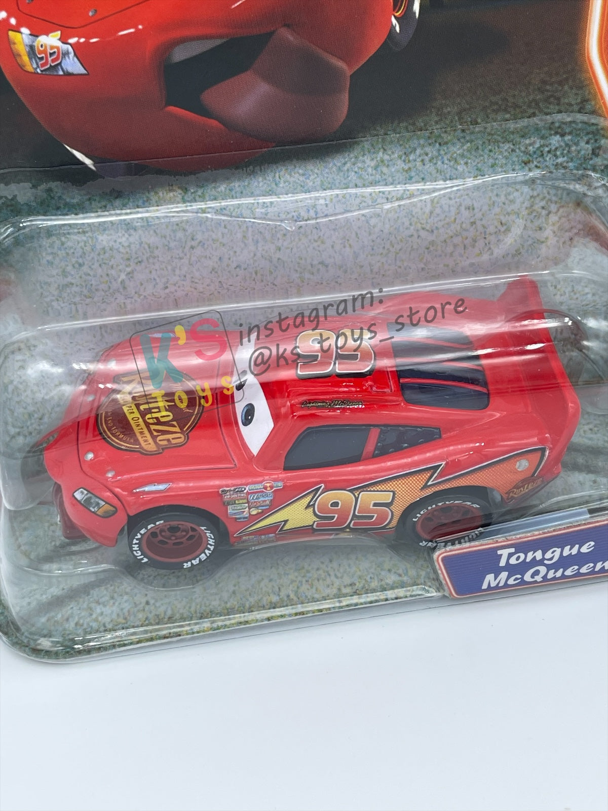 DISNEY PIXAR CARS 1:55 BY MATTEL, TONGUE LIGHTNING MCQUEEN - SUPERCHARGED SERIES - BNIP