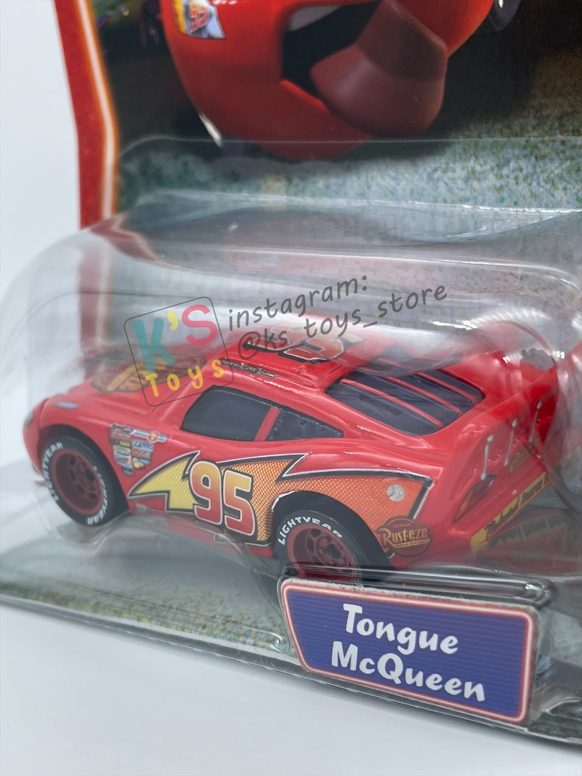 DISNEY PIXAR CARS 1:55 BY MATTEL, TONGUE LIGHTNING MCQUEEN - SUPERCHARGED SERIES - BNIP