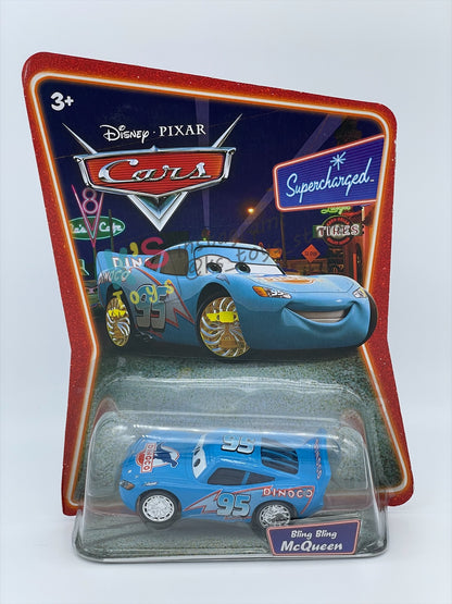 DISNEY PIXAR CARS 1:55 BY MATTEL, BLING BLING LIGHTNING MCQUEEN - SUPERCHARGED SERIES - BNIP