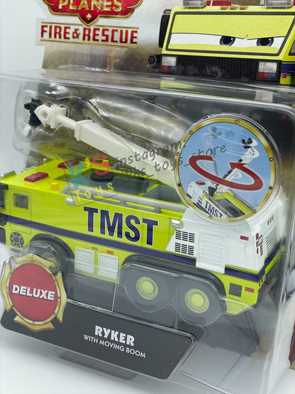DISNEY PLANES BY MATTEL - RYKER WITH MOVING BOOM - FIRE AND RESCUE SERIES - BNIP