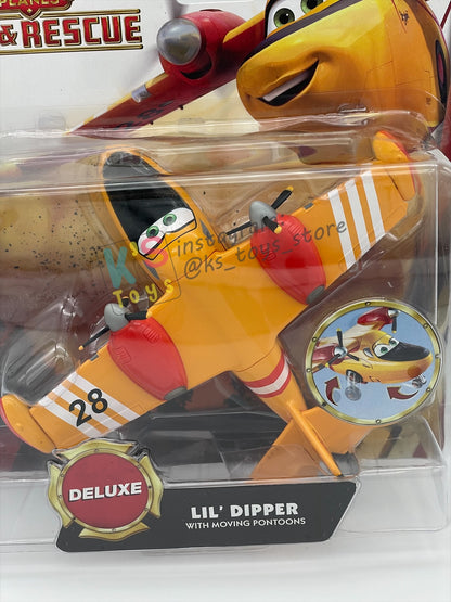 DISNEY PLANES BY MATTEL - LIL DIPPER WITH MOVING PONTOONS - FIRE AND RESCUE SERIES - BNIP