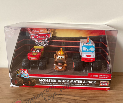 CARS TOON MONSTER TRUCK MATER 3-PACK GIFT SET - DISNEY PIXAR CARS - BNIB