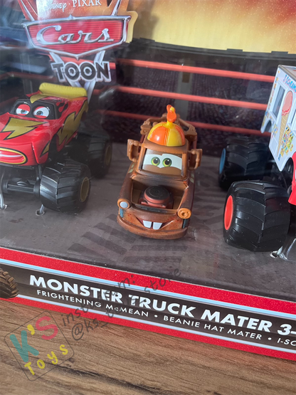 CARS TOON MONSTER TRUCK MATER 3-PACK GIFT SET - DISNEY PIXAR CARS - BNIB