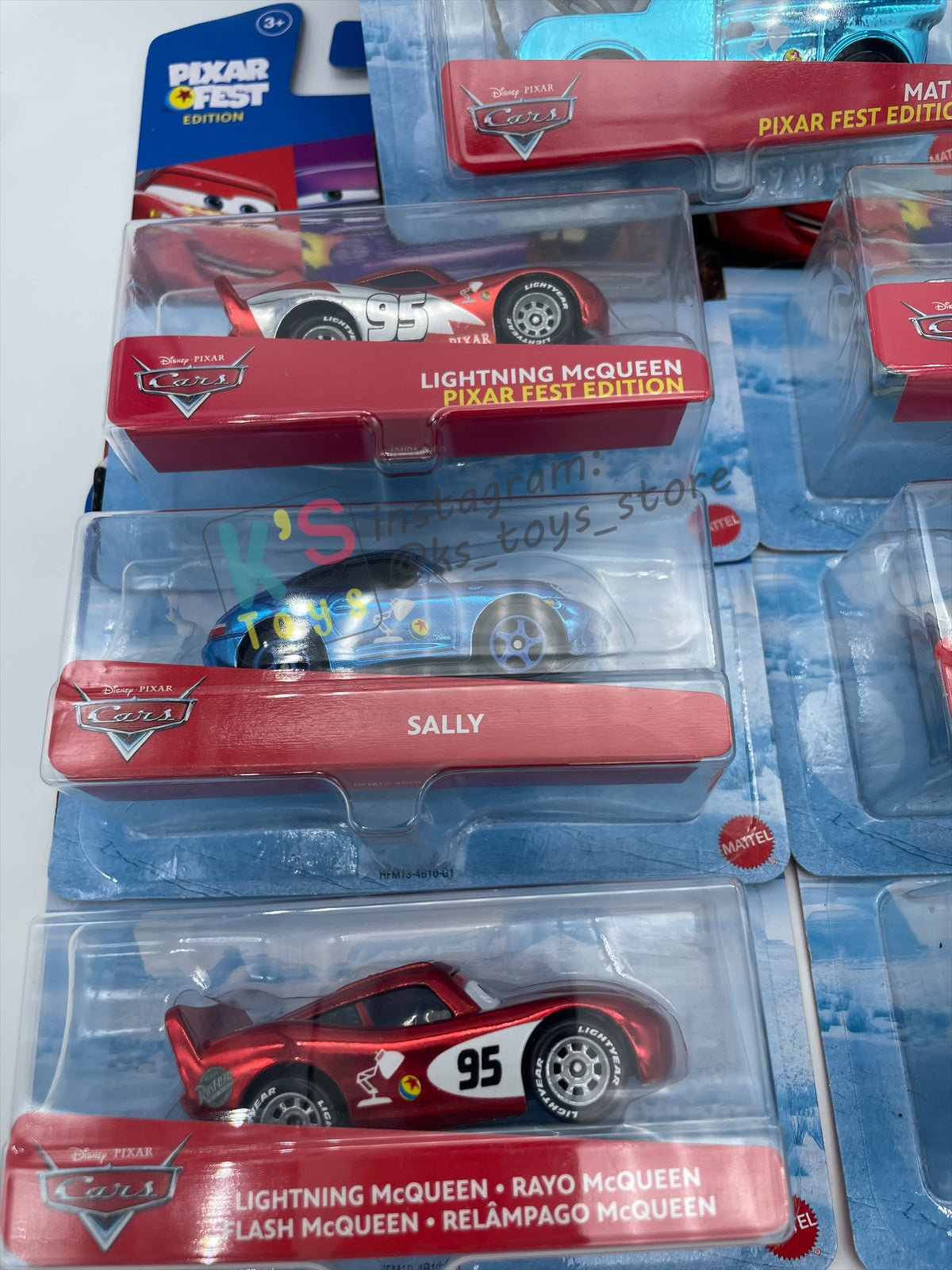 Complete Set of Pixar Fest Series Disney Pixar Cars by Mattel 1:55 - LIGHTNING MCQUEEN, RAMONE, LUIGI GUIDO, SALLY, AND MATER - BNIP