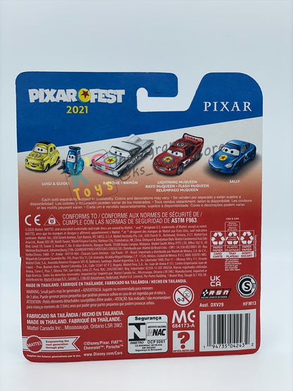 Complete Set of Pixar Fest Series Disney Pixar Cars by Mattel 1:55 - LIGHTNING MCQUEEN, RAMONE, LUIGI GUIDO, SALLY, AND MATER - BNIP
