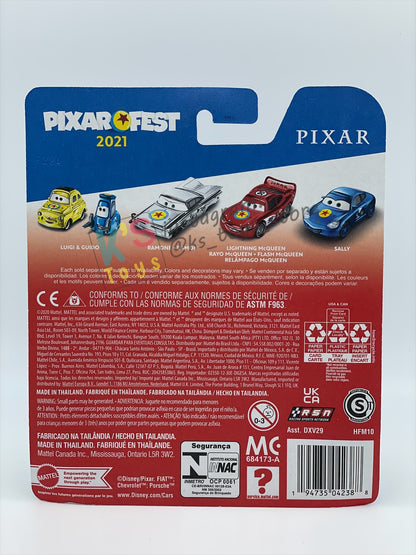 Complete Set of Pixar Fest Series Disney Pixar Cars by Mattel 1:55 - LIGHTNING MCQUEEN, RAMONE, LUIGI GUIDO, SALLY, AND MATER - BNIP