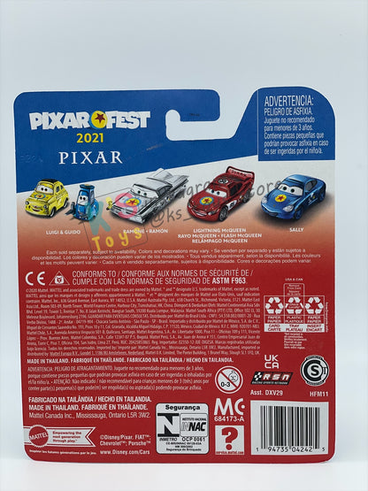 Complete Set of Pixar Fest Series Disney Pixar Cars by Mattel 1:55 - LIGHTNING MCQUEEN, RAMONE, LUIGI GUIDO, SALLY, AND MATER - BNIP