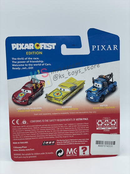 Complete Set of Pixar Fest Series Disney Pixar Cars by Mattel 1:55 - LIGHTNING MCQUEEN, RAMONE, LUIGI GUIDO, SALLY, AND MATER - BNIP