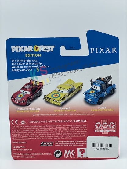Complete Set of Pixar Fest Series Disney Pixar Cars by Mattel 1:55 - LIGHTNING MCQUEEN, RAMONE, LUIGI GUIDO, SALLY, AND MATER - BNIP