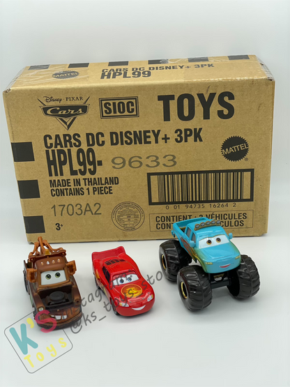 Gift Set Disney Pixar Cars 1:55 - 3-Pack Ivy, Road Trip Lightning McQueen, and Road Trip Mater - BNIP