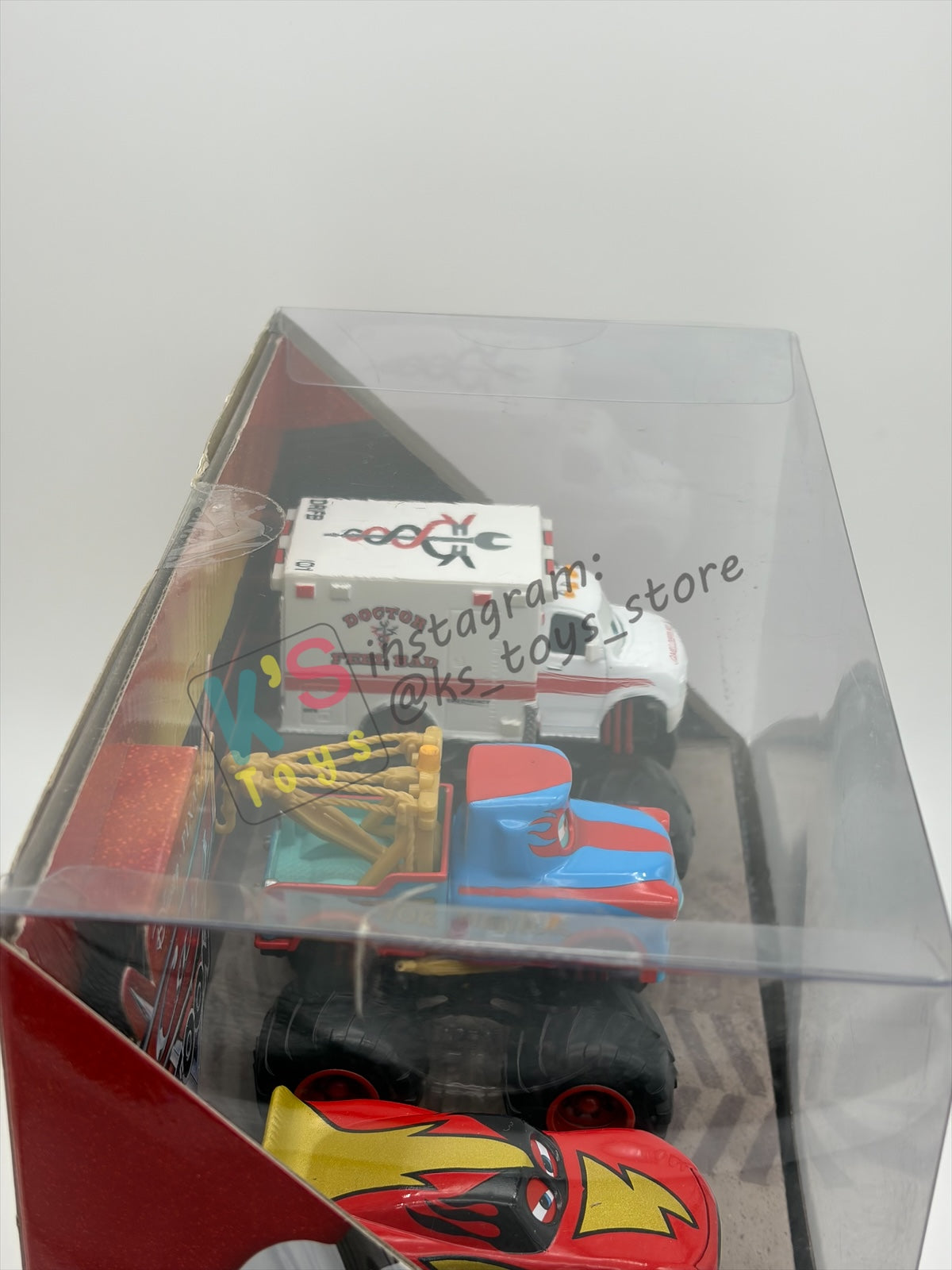 GIFT SET DISNEY PIXAR CARS BY MATTEL, "MONSTER TRUCKS MATER 3 PACK FRIGHTENING MCMEAN, THE TORMENTOR AND DR. FEEL BAD" CARS TOON SERIES - BNIB