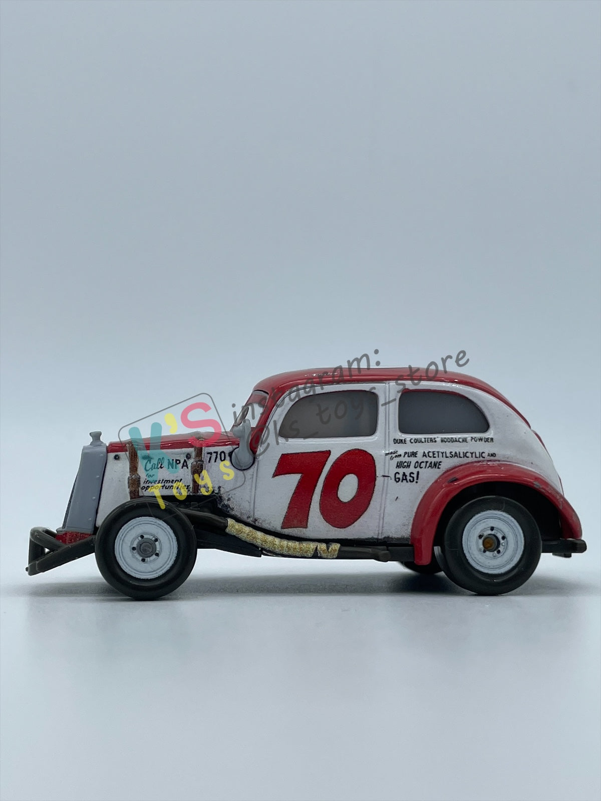 PRE-OWNED / LOOSE DISNEY PIXAR CARS - “DUKE COULTERS" - CARS 3 DOC'S RACING DAYS SERIES - GOOD CONDITION