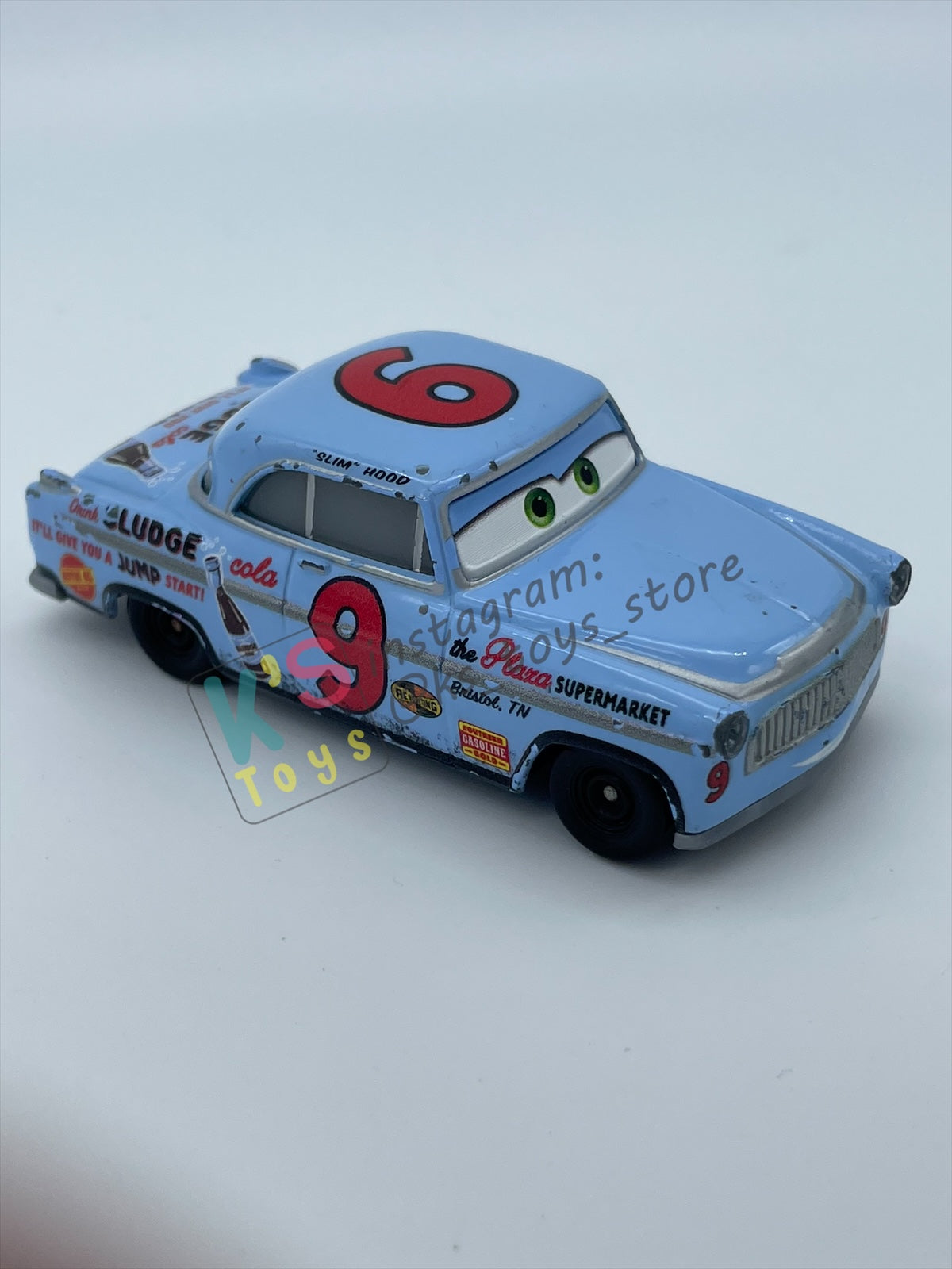 PRE-OWNED / LOOSE DISNEY PIXAR CARS - “SLIM” HOOD - CARS 3 DOC'S RACING DAYS SERIES - PLAYED CONDITION