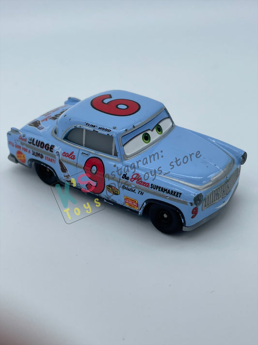 PRE-OWNED / LOOSE DISNEY PIXAR CARS - “SLIM” HOOD - CARS 3 DOC'S RACING DAYS SERIES - PLAYED CONDITION