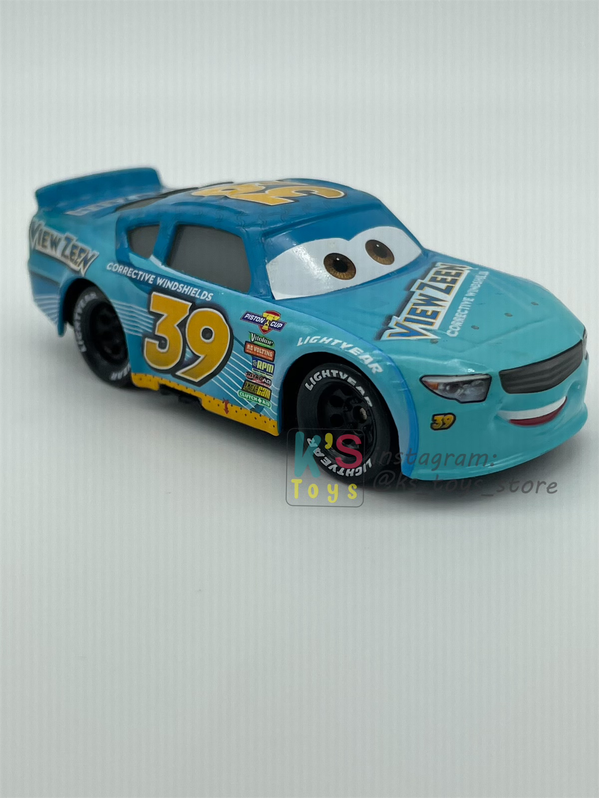 PRE-OWNED / LOOSE DISNEY PIXAR CARS - #39 VIEW ZEEN BUCK BEARINGLY CARS 3 - EXCELLENT CONDITION