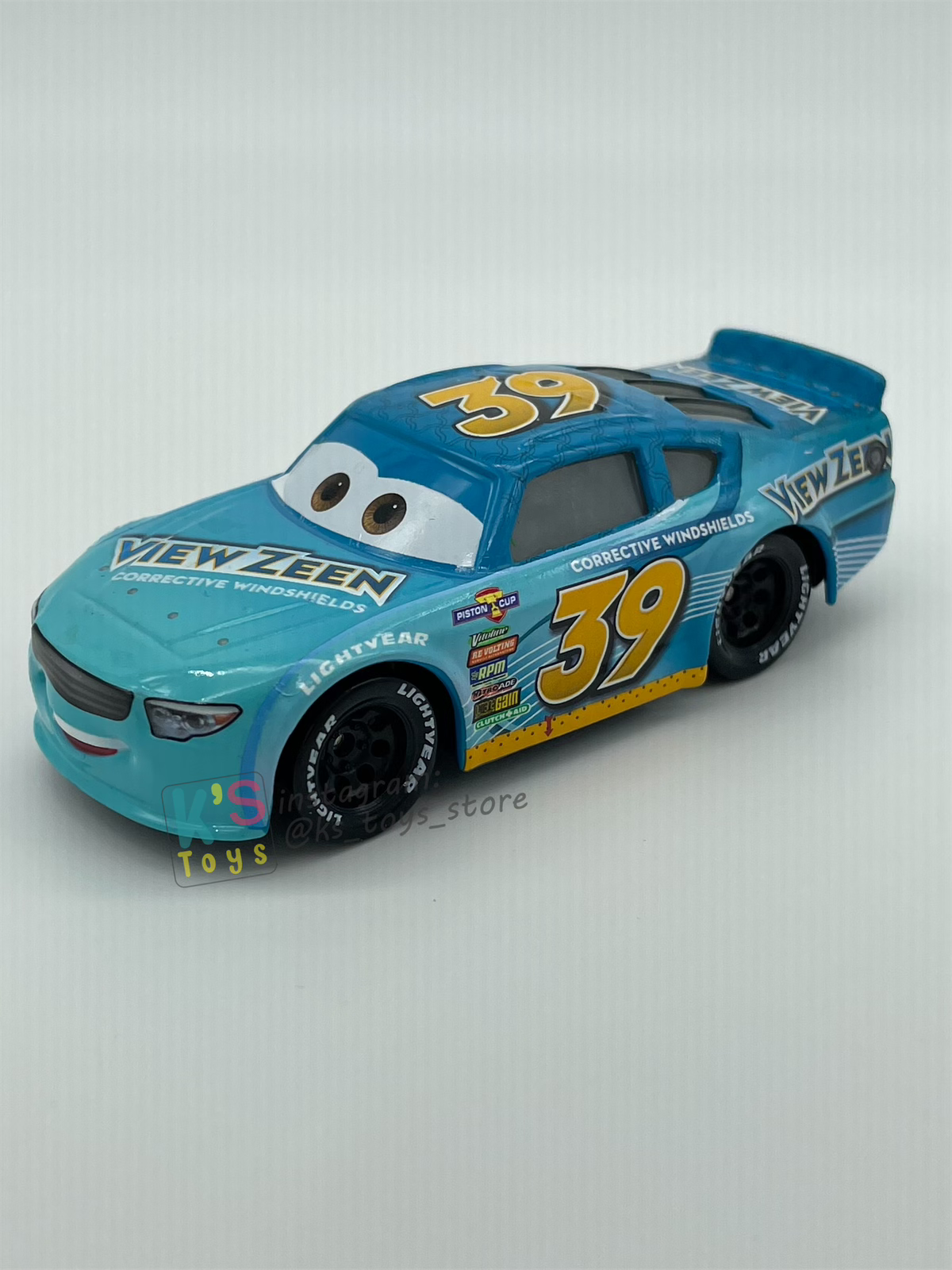 PRE-OWNED / LOOSE DISNEY PIXAR CARS - #39 VIEW ZEEN BUCK BEARINGLY CARS 3 - EXCELLENT CONDITION