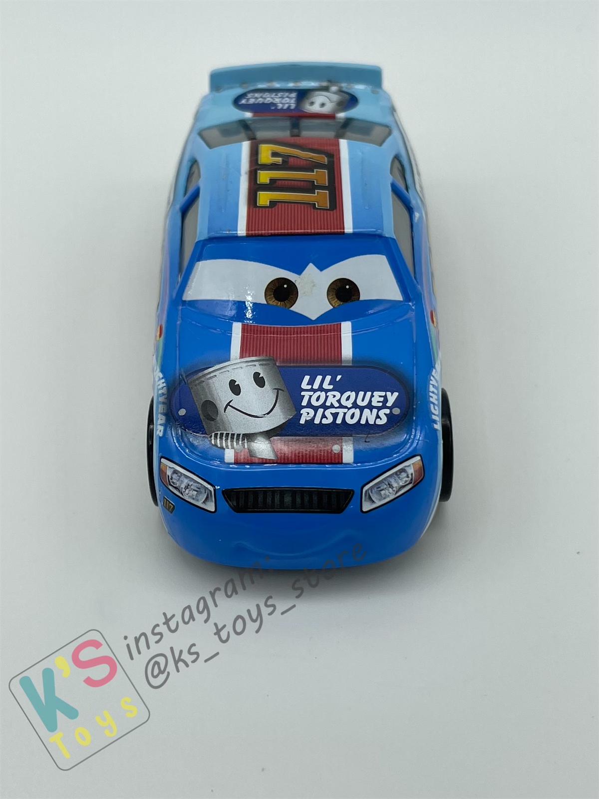 PRE-OWNED / LOOSE DISNEY PIXAR CARS - Ralph Carlow #117 Lil’s Torquey Pistons CARS 3 - EXCELLENT CONDITION