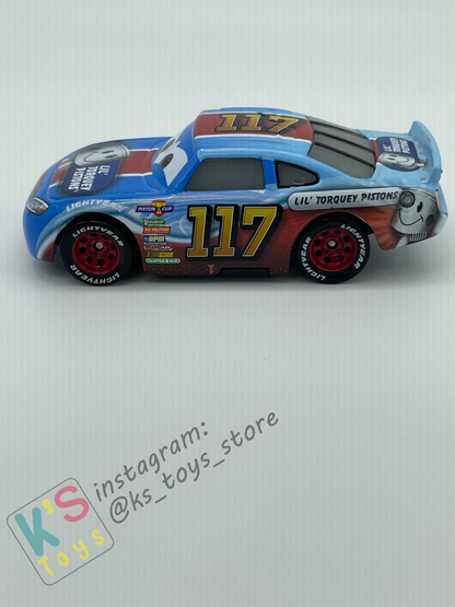 PRE-OWNED / LOOSE DISNEY PIXAR CARS - Ralph Carlow #117 Lil’s Torquey Pistons CARS 3 - EXCELLENT CONDITION