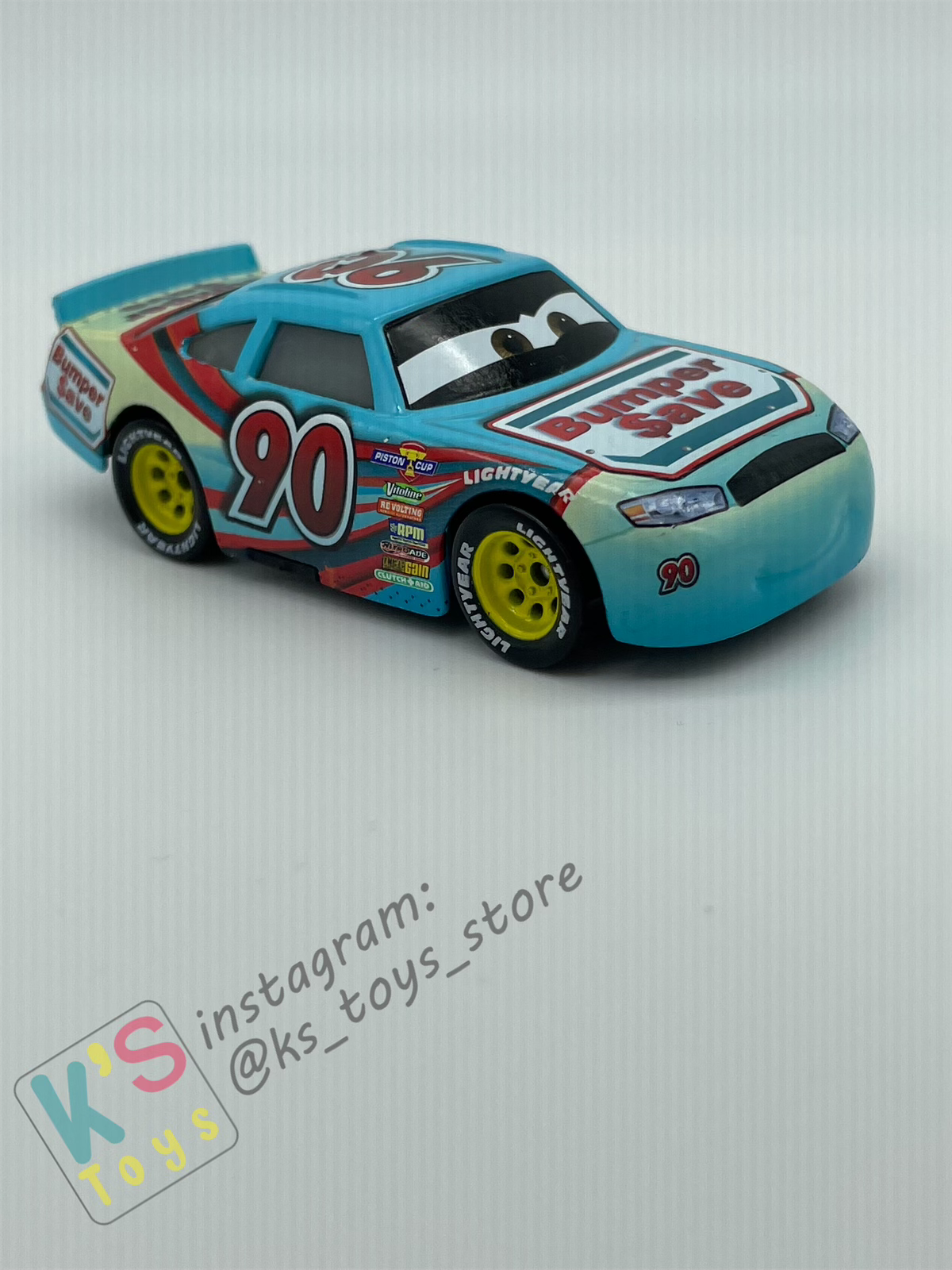 PRE-OWNED / LOOSE DISNEY PIXAR CARS - Bumper Save #90 Ponchy Wipeout Cars 3 - Excellent Condition