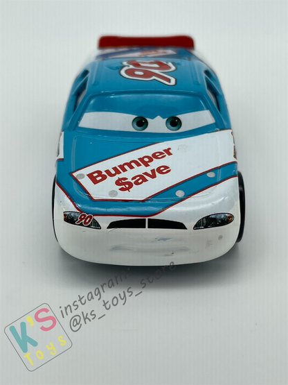 PRE-OWNED / LOOSE DISNEY PIXAR CARS - Bumper Save #90 Ponchy Wipeout Dinoco 400 - Good Condition