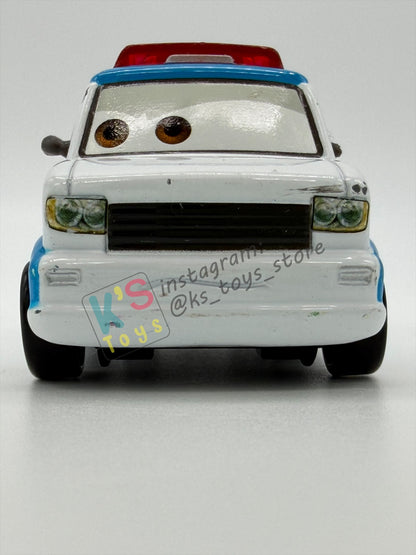 PRE-OWNED / LOOSE DISNEY PIXAR CARS - "OFFICER MURAKAMI" CARS 2 SERIES - PLAYED CONDITION - READ DESCRIPTION!!!!!!!!!!