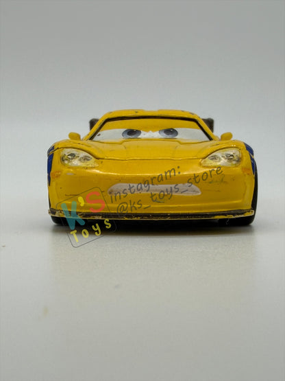 PRE-OWNED / LOOSE DISNEY PIXAR CARS BY MATTEL - "JEFF GORVETTE" - CARS 2 SERIES - PLAYED CONDITION - READ DESCRIPTION!!!!!!!!!!!