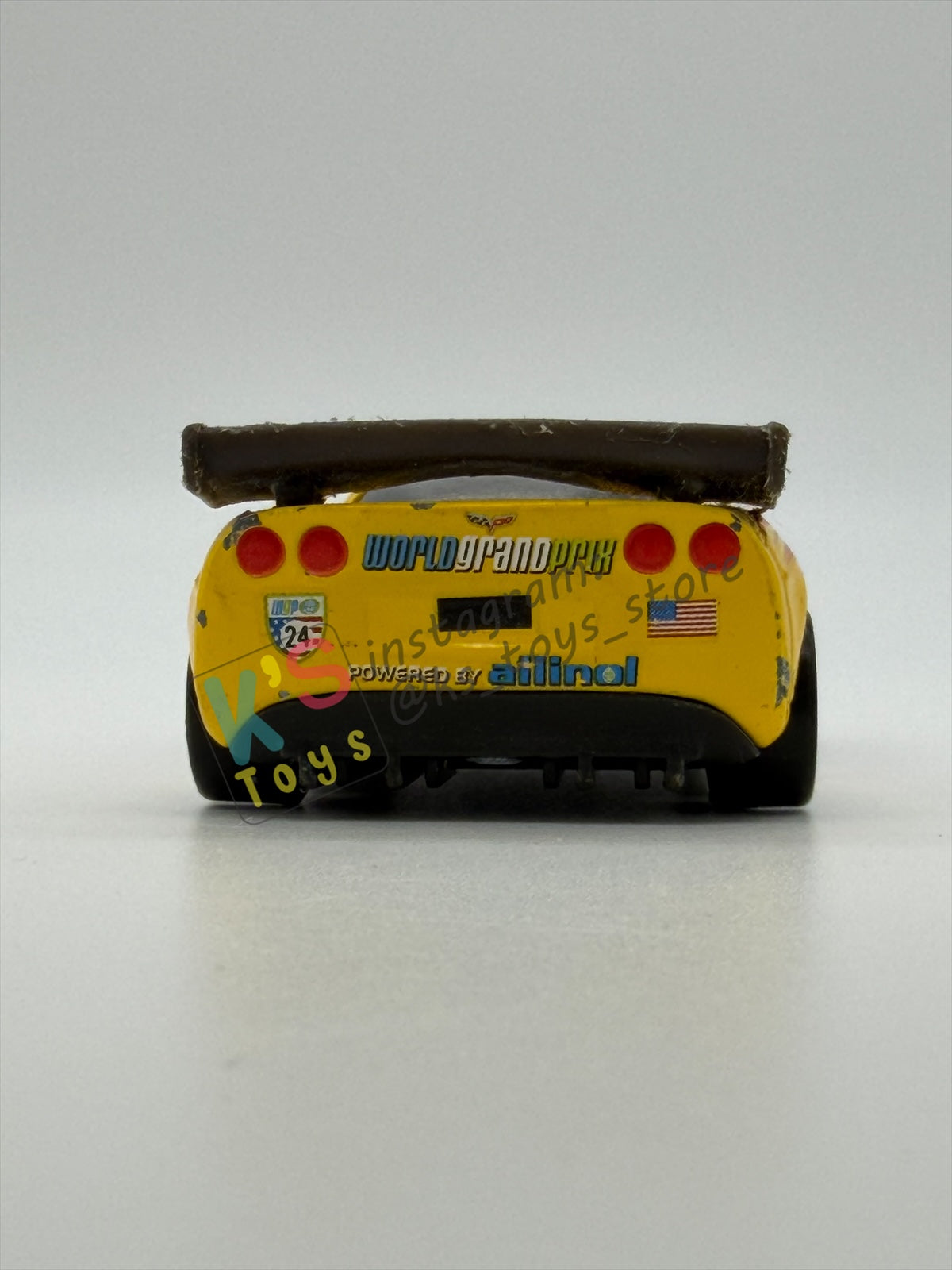 PRE-OWNED / LOOSE DISNEY PIXAR CARS BY MATTEL - "JEFF GORVETTE" - CARS 2 SERIES - PLAYED CONDITION - READ DESCRIPTION!!!!!!!!!!!