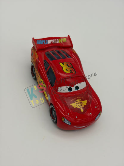 PRE-OWNED / LOOSE DISNEY PIXAR CARS - "LIGHTNING MCQUEEN RACING WHEELS UNIBODY VARIANT" CARS 2 WGP SERIES - NEAR MINT CONDITION - READ DESCRIPTION!!!!!!!!!!