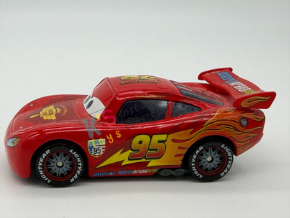 PRE-OWNED / LOOSE DISNEY PIXAR CARS - "LIGHTNING MCQUEEN RACING WHEELS UNIBODY VARIANT" CARS 2 WGP SERIES - NEAR MINT CONDITION - READ DESCRIPTION!!!!!!!!!!