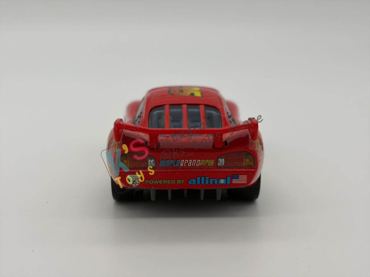 PRE-OWNED / LOOSE DISNEY PIXAR CARS - "LIGHTNING MCQUEEN RACING WHEELS UNIBODY VARIANT" CARS 2 WGP SERIES - NEAR MINT CONDITION - READ DESCRIPTION!!!!!!!!!!