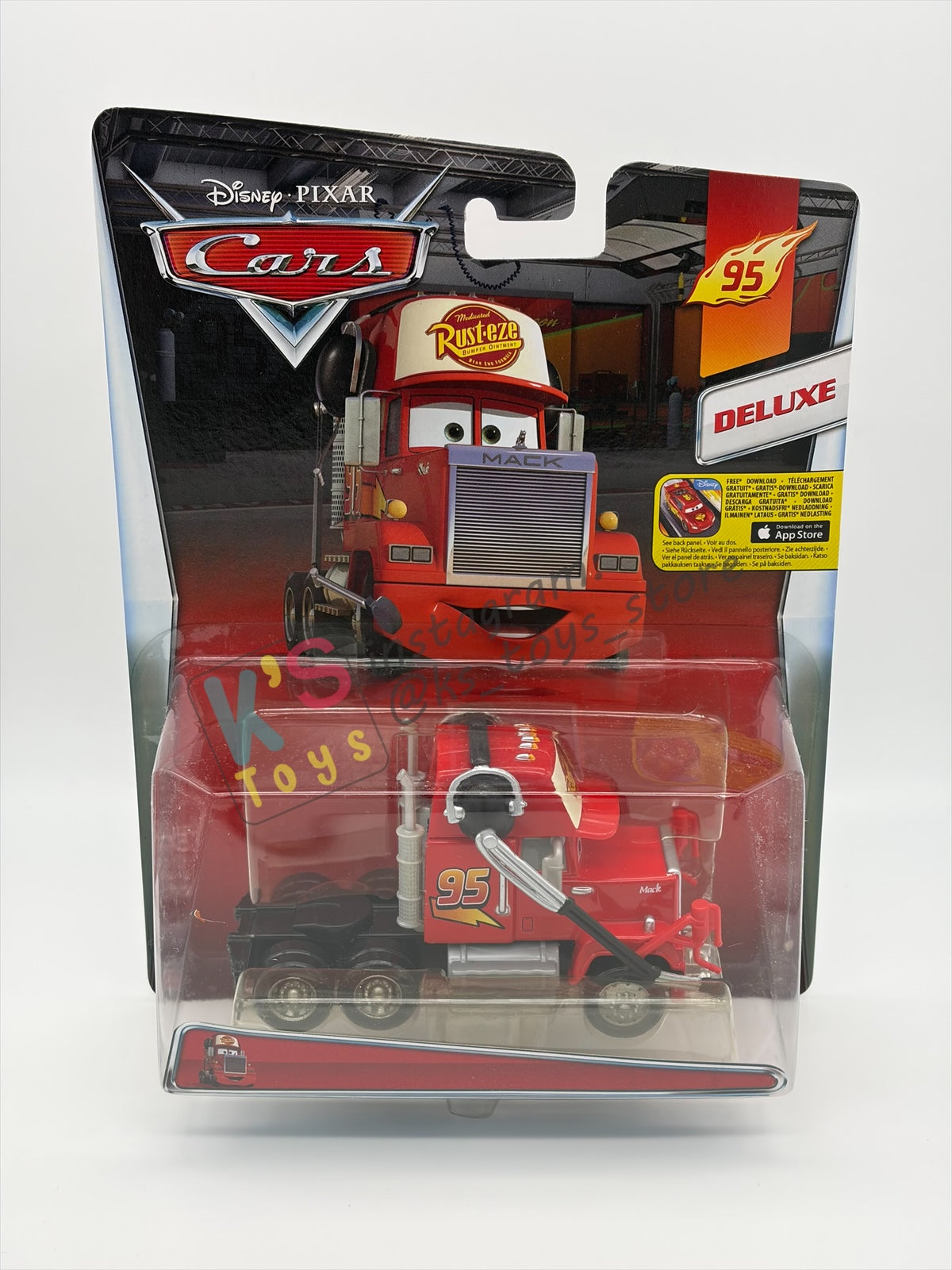 DELUXE DISNEY PIXAR CARS BY MATTEL "PIT CREW MEMBER MACK" 95 PIT CREW SERIES - BNIP