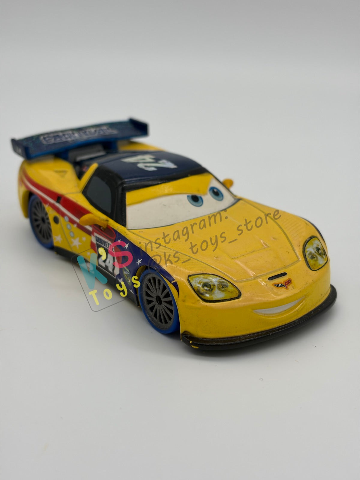 DISNEY STORE OF DISNEY PIXAR CARS 1:43 - CARNIVAL CUP JEFF GORVETTE - CARNIVAL CUP SERIES - PRE-OWNED IN NEAR MINT CONDITION