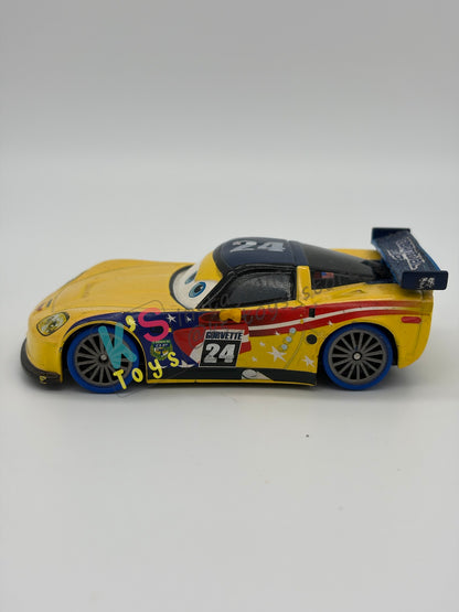 DISNEY STORE OF DISNEY PIXAR CARS 1:43 - CARNIVAL CUP JEFF GORVETTE - CARNIVAL CUP SERIES - PRE-OWNED IN NEAR MINT CONDITION
